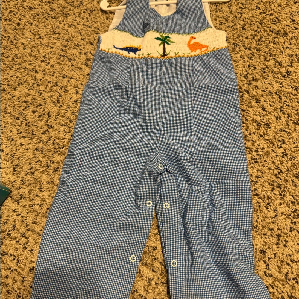 Charming Blue Checkered Kids Overalls
